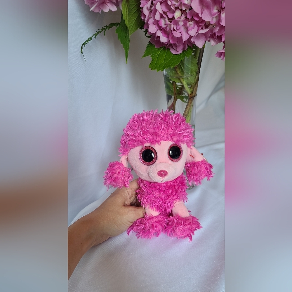 Ty Beanie Boos Patsy Pink Poodle Dog  7" Plush Stuffed Animal